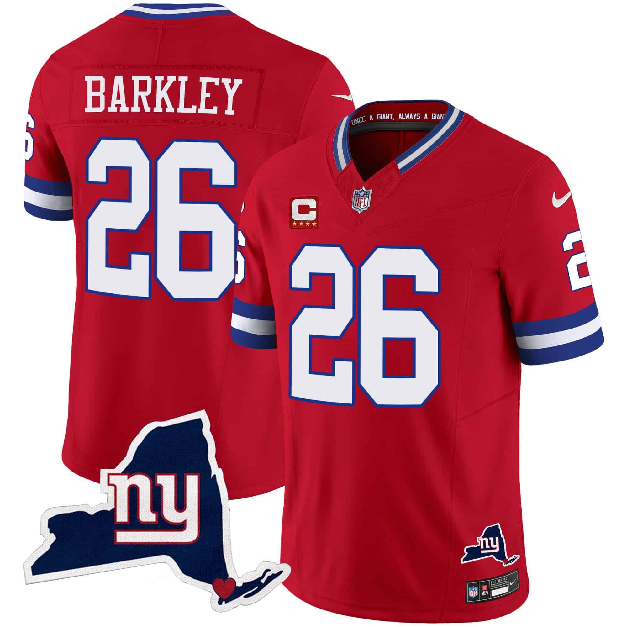Men New York Giants #26 Barkley Red 2024 Nike Map Patch Limited NFL Jersey->indianapolis colts->NFL Jersey